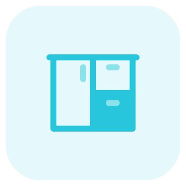 Mutfak deposu için kullanılan çoklu dolap masası.