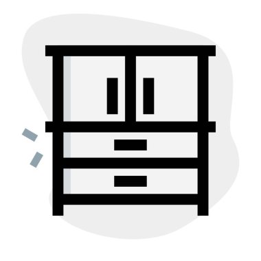 Mutfakta ev eşyaları için büyük bir dolap..