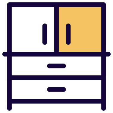 Mutfakta ev eşyaları için büyük bir dolap..