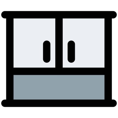 Mutfak malzemelerini saklamak için monte edilmiş dolap..