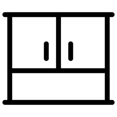 Mutfak malzemelerini saklamak için monte edilmiş dolap..