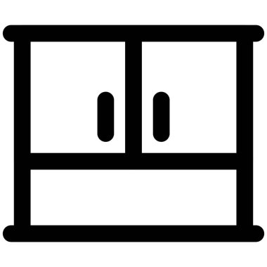 Mutfak malzemelerini saklamak için monte edilmiş dolap..