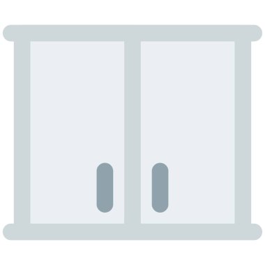 Mutfak aletlerini saklamak için büyük bir dolap.