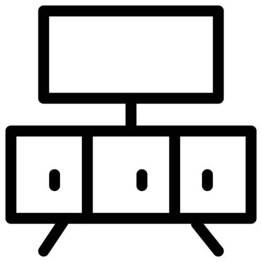 Oturma odası için geniş bir televizyon dolabı.