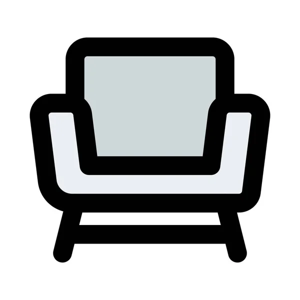 サイドサポートのためのアームレスト付き椅子 — ストックベクタ