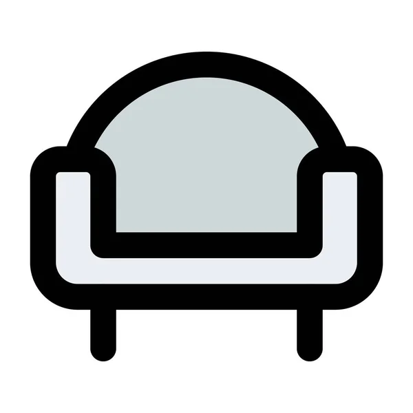 Stylish Cushioned Sofa Styled Armchair — Stock Vector