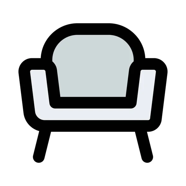 Gepolsterter Kompaktstuhl Mit Gepolsterten Sitzen — Stockvektor