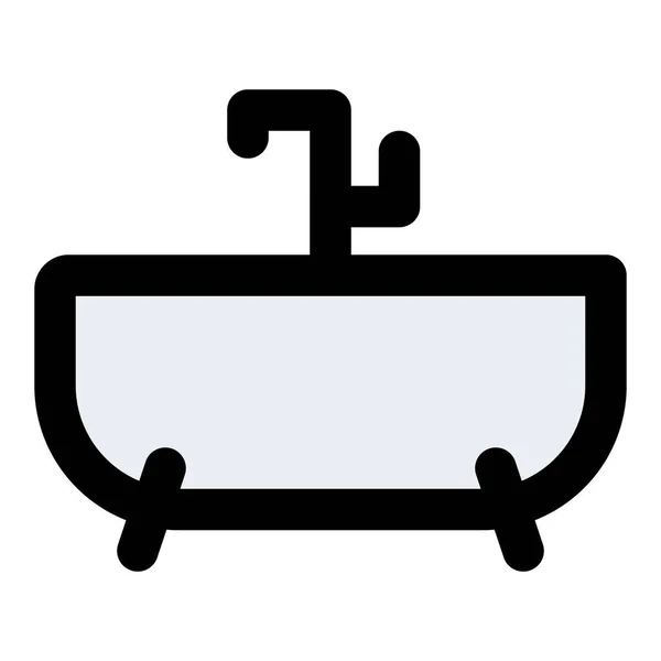 湯蔵付きのセラミック製浴槽 — ストックベクタ
