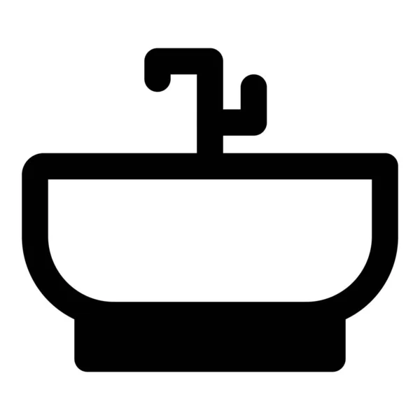 浴室に蛇口付きの磁器浴槽 — ストックベクタ