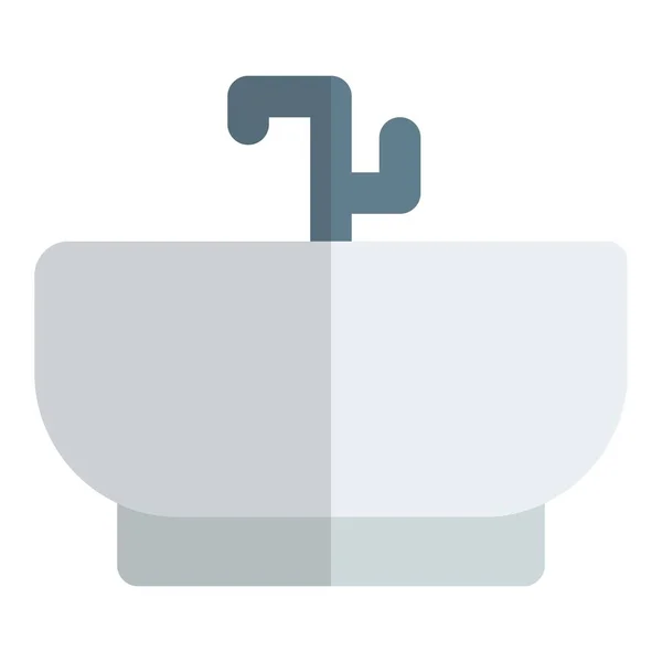 Porzellanwanne Mit Wasserhahn Badezimmer — Stockvektor