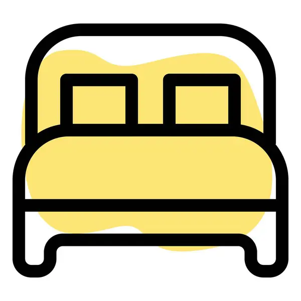 Tahta Yatak Uyumak Için Mobilya — Stok Vektör