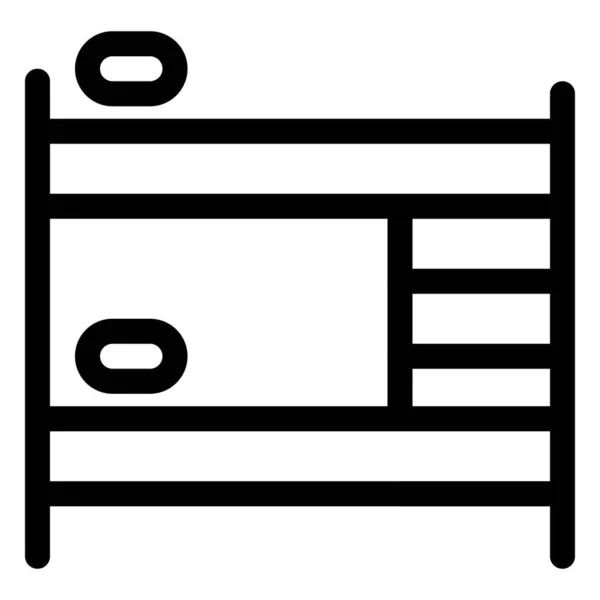 Комплект Двухъярусных Кроватей Встроенным Хранилищем — стоковый вектор