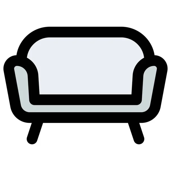 Assento Almofadado Sofá Com Suporte Traseiro —  Vetores de Stock