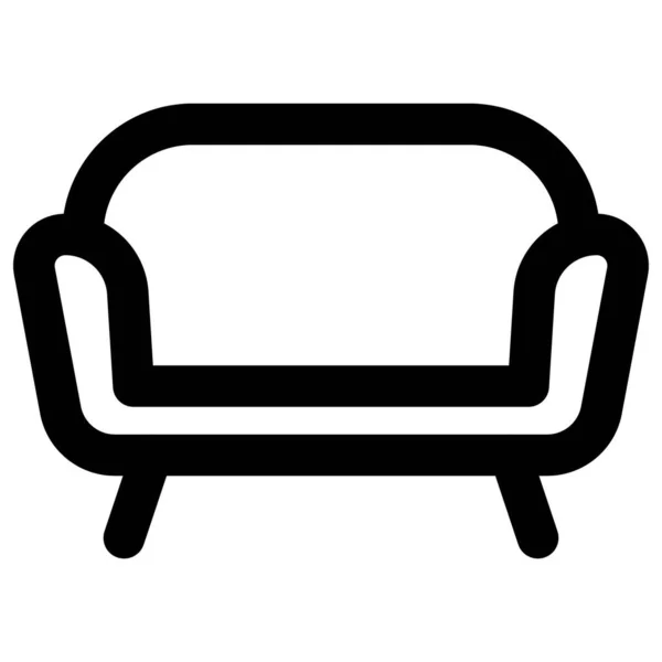 Gepolsterter Sitz Oder Sofa Mit Rückenlehne — Stockvektor