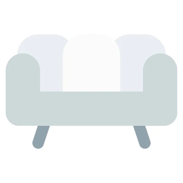 Cozy Sofa Trendy Backrest Arms — Stock Vector