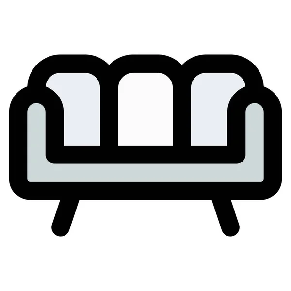 Cozy Sofa Trendy Backrest Arms — Stock Vector