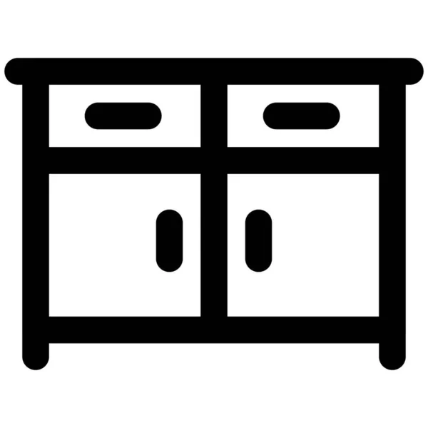Kuchyňský Bufet Používaný Uchovávání Nádobí — Stockový vektor