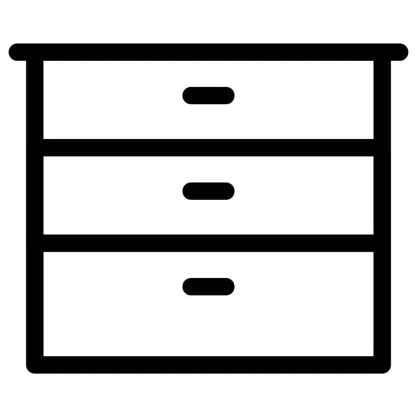 Kitchen Cabinet Multiple Drawers — Stock Vector