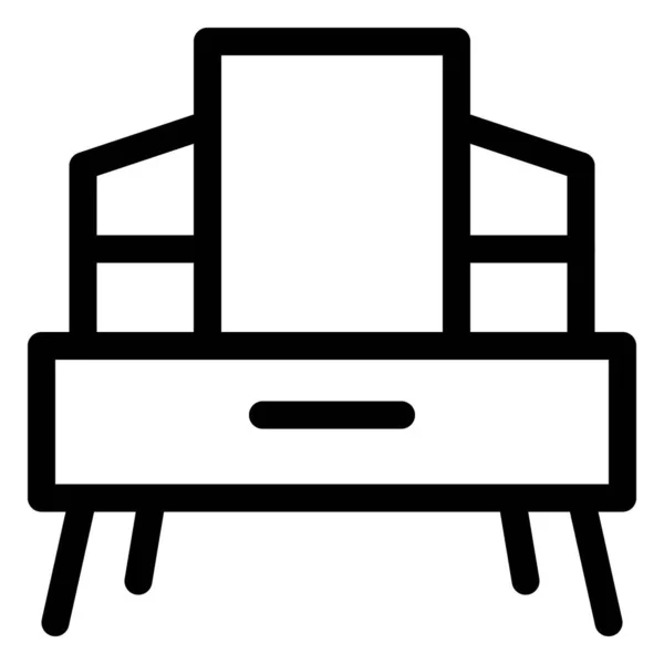 Ξύλινο Dressing Table Πολλά Ράφια — Διανυσματικό Αρχείο