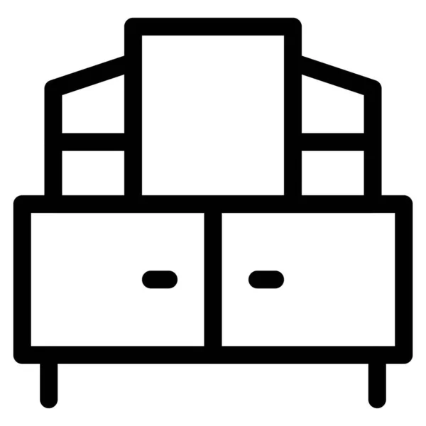 Dřevěný Prádelník Policemi Pro Osobní Prostor — Stockový vektor