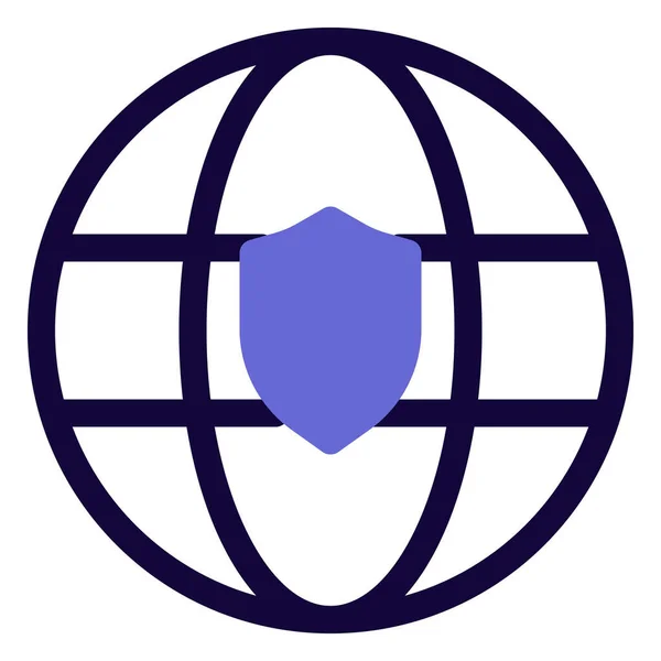 Browser Con Funzionalità Sicurezza Globali — Vettoriale Stock