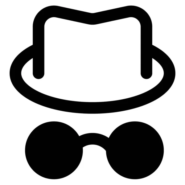 Şapkalı Gözlüklü Bir Bilgisayar Korsanı — Stok Vektör