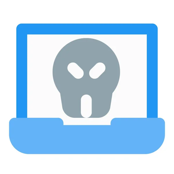 Computer Portatile Dotato Software Malware — Vettoriale Stock