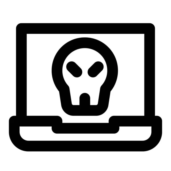 Laptop Malware Szoftverrel Felszerelve — Stock Vector