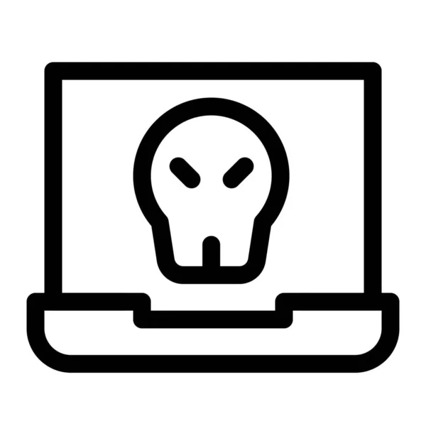 Laptop Malware Szoftverrel Felszerelve — Stock Vector