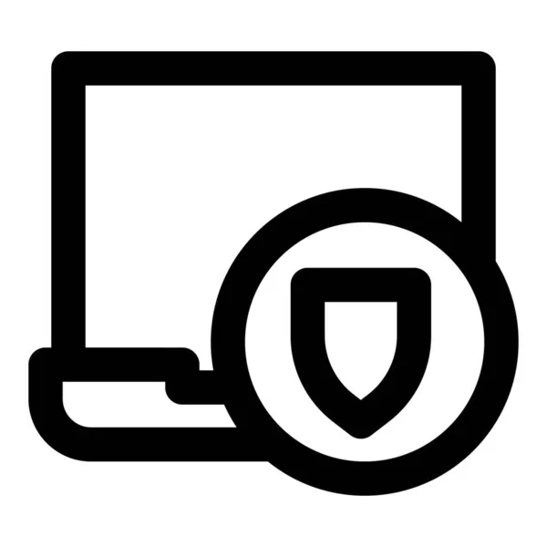 Veiligheidsscherm Voor Een Draagbare Laptop — Stockvector