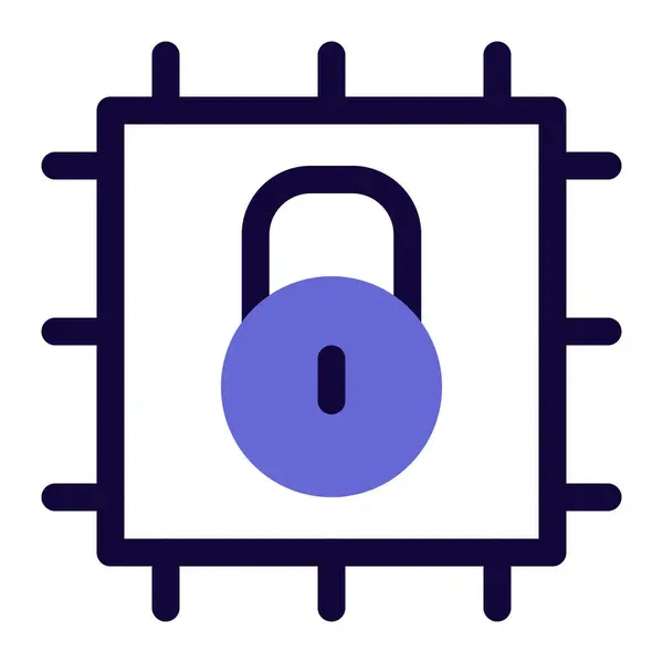 Κλειδωμένος Επεξεργαστής Που Χρησιμοποιηθεί Στην Cpu — Διανυσματικό Αρχείο