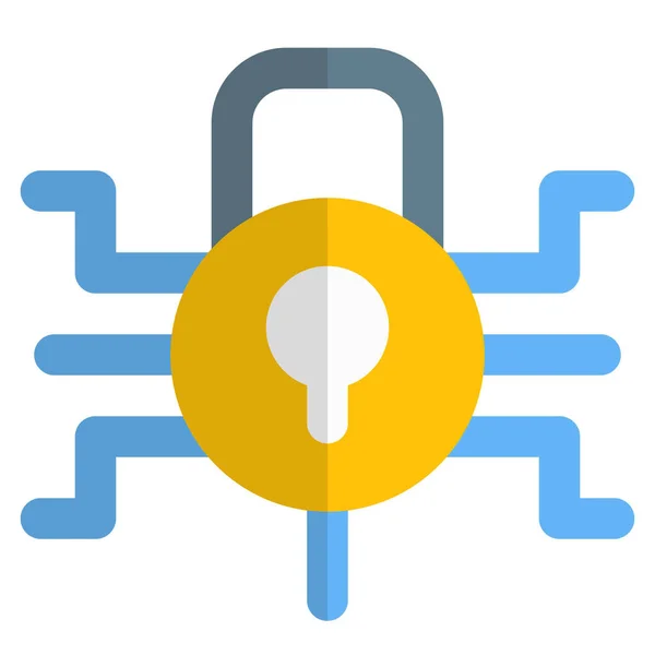 Padlock Encryption Cyber Protection — Stock Vector