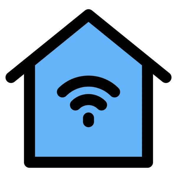 Connectivité Sans Fil Dans Une Maison Intelligente — Image vectorielle