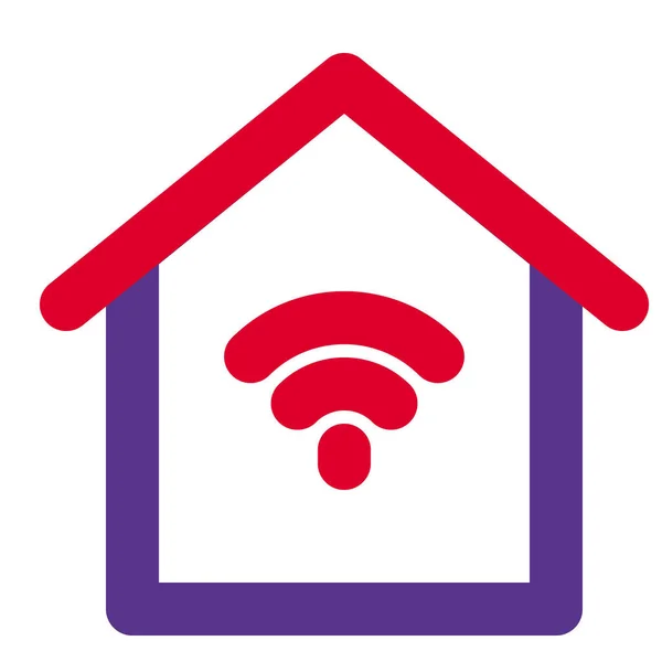 Akıllı Bir Evde Kablosuz Bağlantı — Stok Vektör