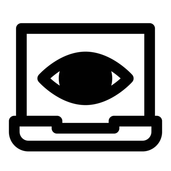 Uso Spyware Una Computadora Portátil Para Vigilancia — Archivo Imágenes Vectoriales