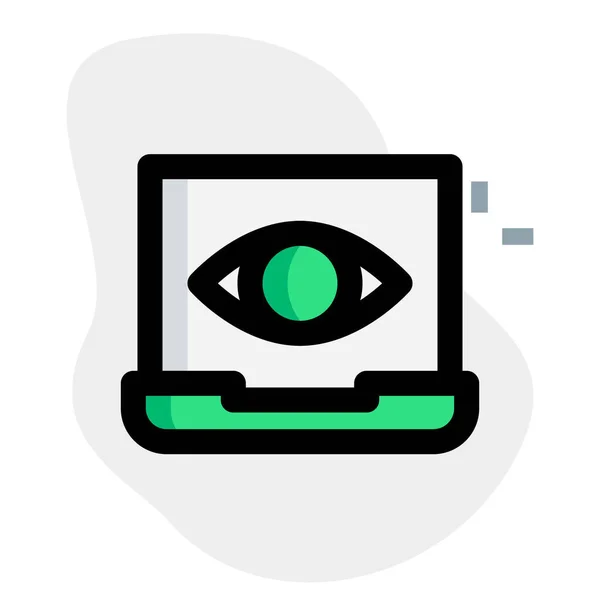 Kémprogram Használata Egy Laptopon Megfigyelésre — Stock Vector