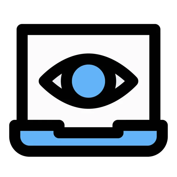 Använda Spionprogram Bärbar Dator För Övervakning — Stock vektor