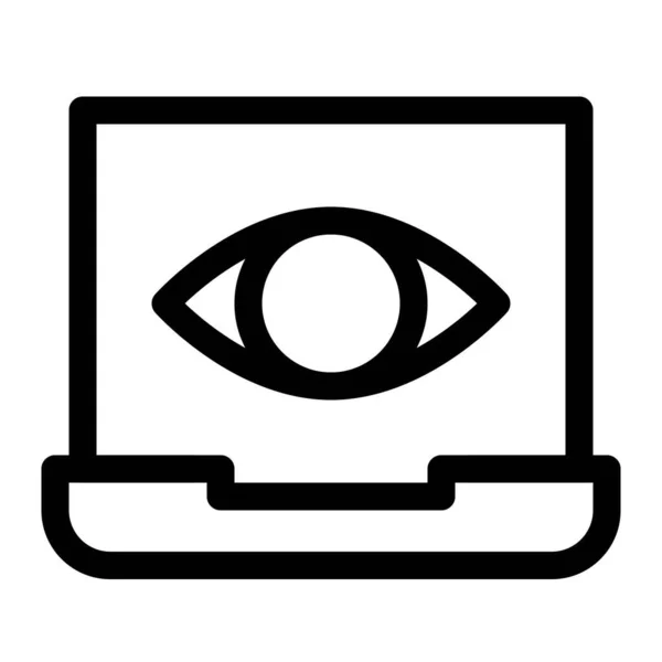 Uso Spyware Una Computadora Portátil Para Vigilancia — Archivo Imágenes Vectoriales