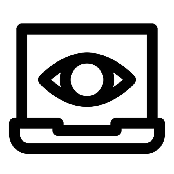 Χρήση Κατασκοπευτικού Λογισμικού Φορητό Υπολογιστή Για Παρακολούθηση — Διανυσματικό Αρχείο