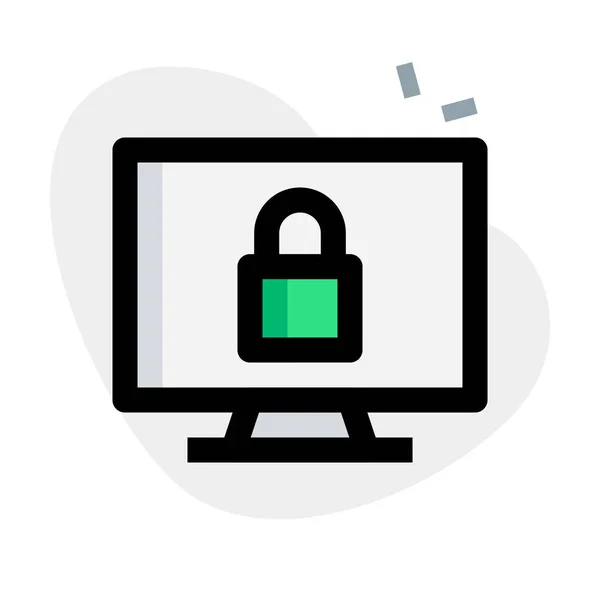 機密文書を保護するためのコンピュータのヘルプをロック — ストックベクタ