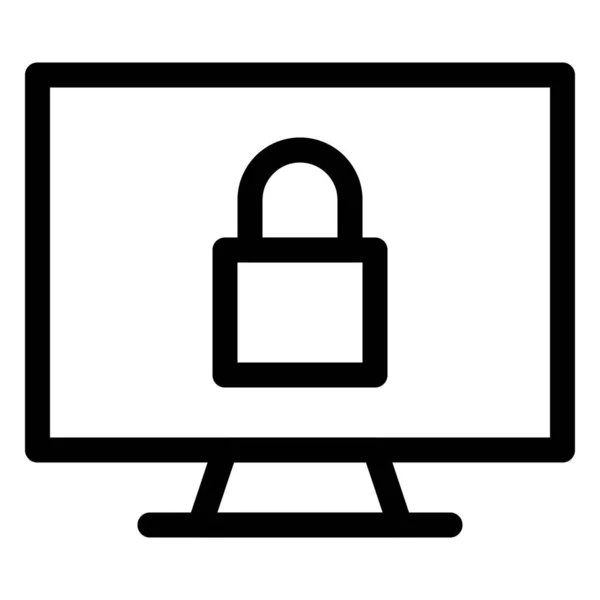 Bloquear Ajuda Computador Proteger Documentos Confidenciais — Vetor de Stock