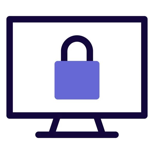 機密文書を保護するためのコンピュータのヘルプをロック — ストックベクタ
