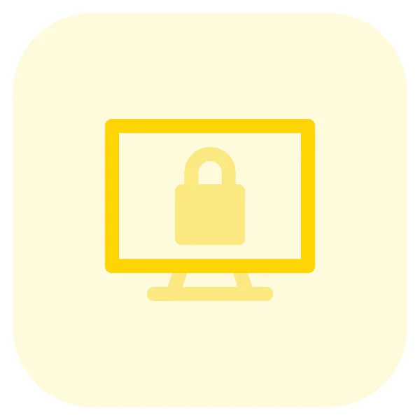 Lock Computer Help Protect Confidential Documents — Stock Vector