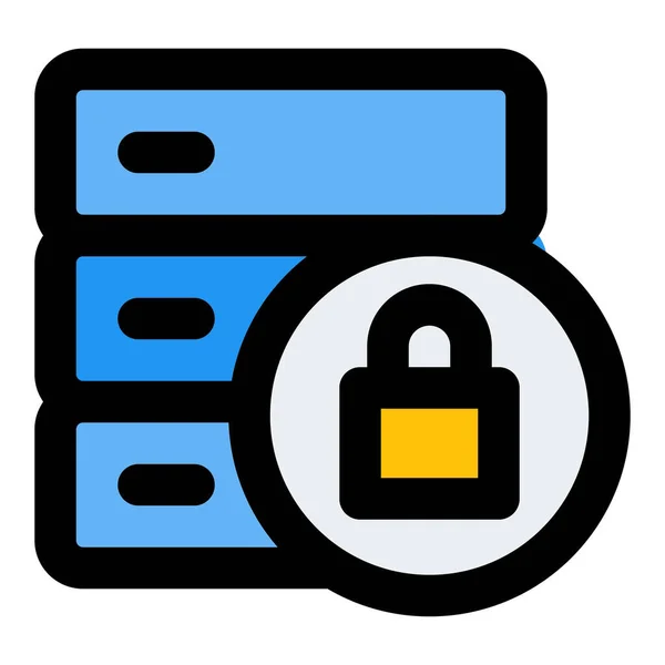 Lock Database Encrypted Security Purposes — Stock Vector