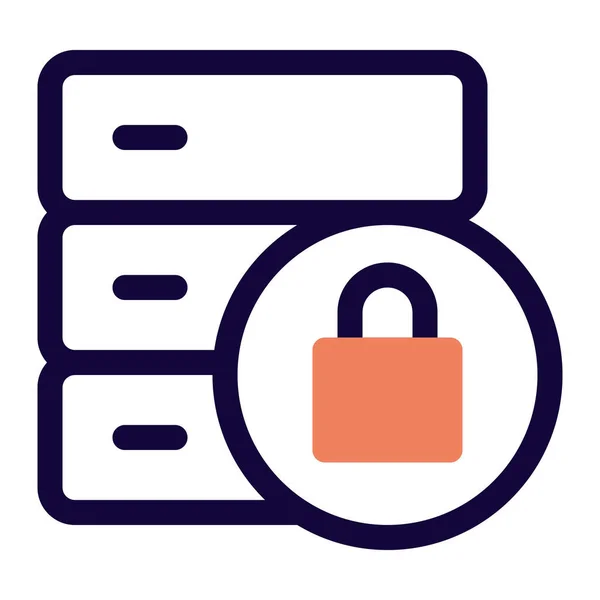 Lock Datenbank Sicherheitszwecken Verschlüsselt — Stockvektor