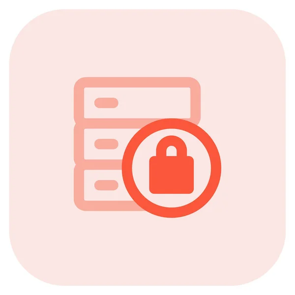 Lock Database Versleuteld Voor Veiligheidsdoeleinden — Stockvector