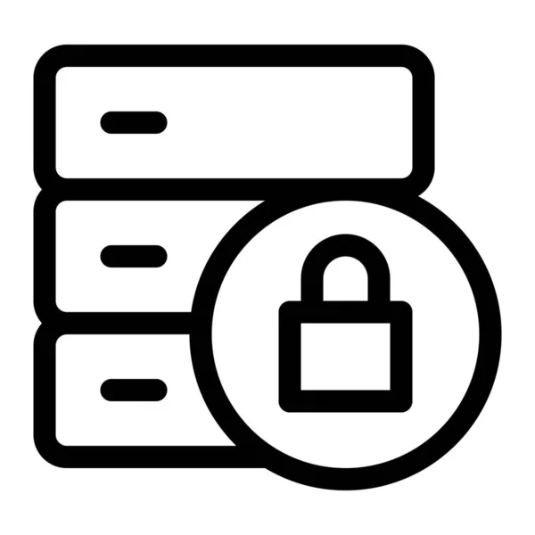 Блокировка Базы Данных Зашифрованная Целях Безопасности — стоковый вектор