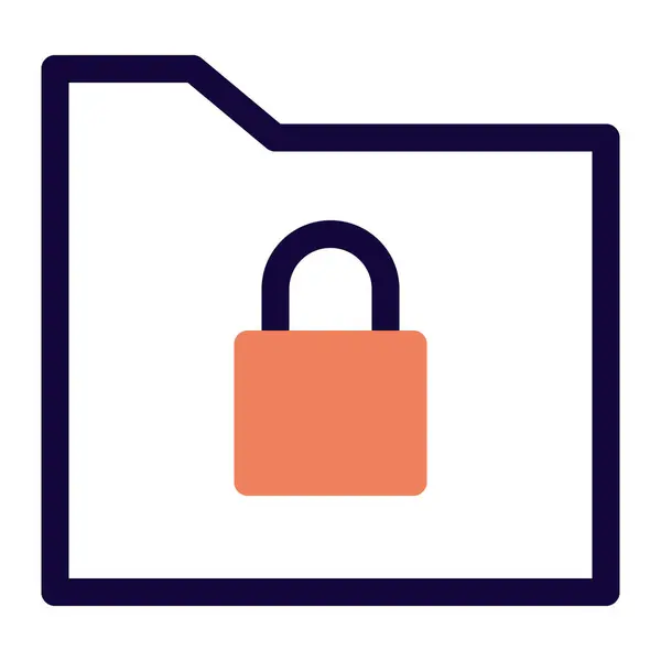 Use Lock System Protect Folder Data — Stock Vector