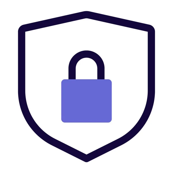 Bouclier Verrouillage Symbole Protection — Image vectorielle