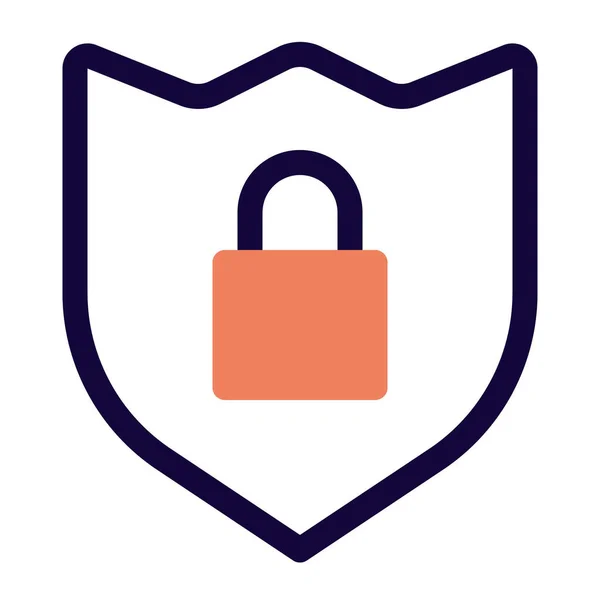 Lock Shield Netwerk Beveiligingssysteem Cyber — Stockvector